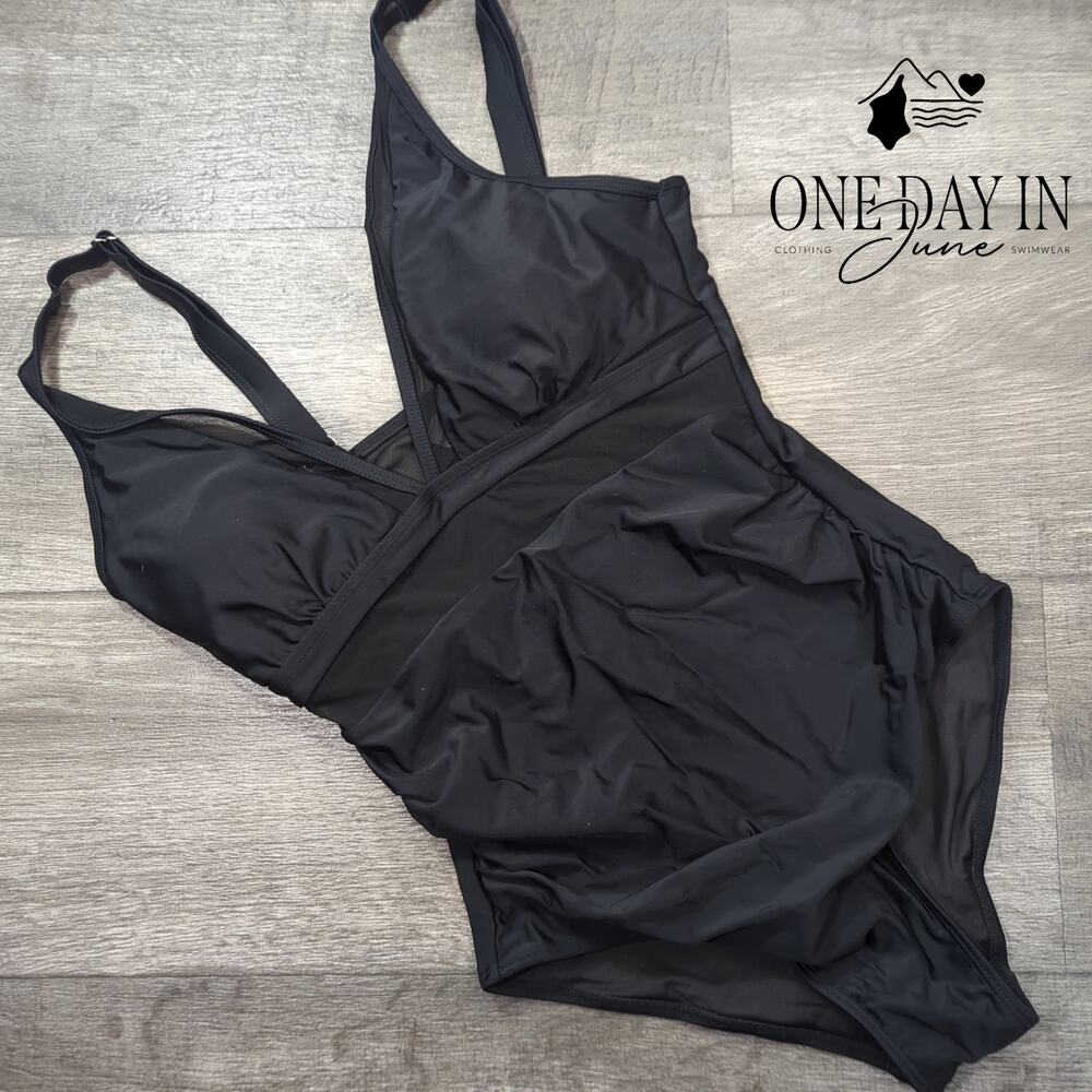 CharmLeaks Cut Out Mesh One Piece Swimsuit Size M